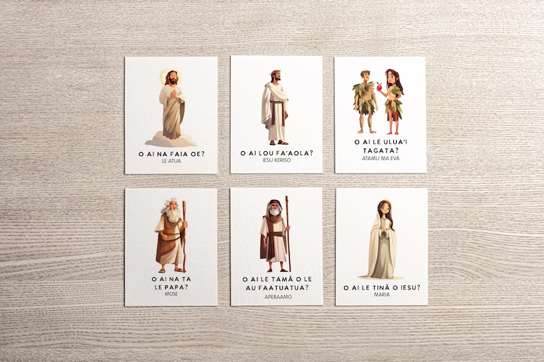 Samoa Characters Samoan Bible Character Flashcards | Sunday School Learning (PDF) - Etsy