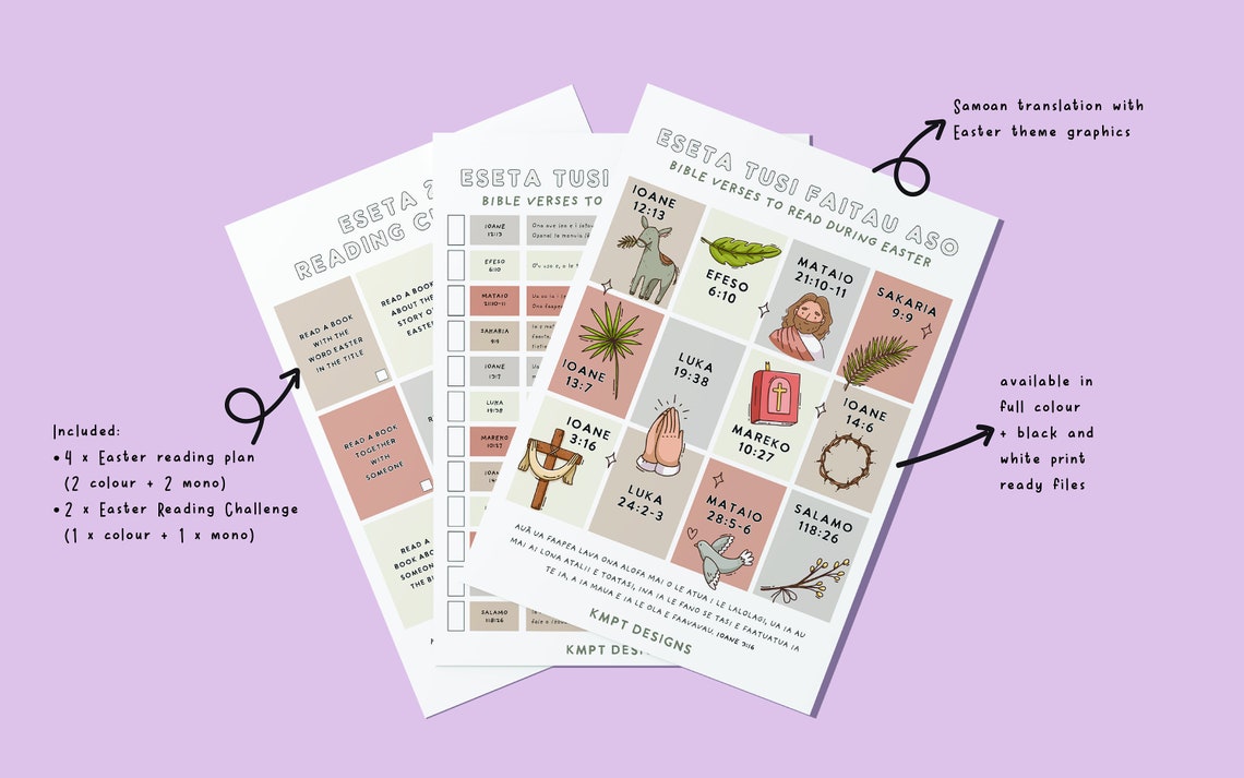 Samoan Easter Kids Bible Reading Plan Set | Sunday School Resources ...