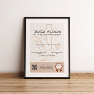 Samoan Faitau Pi Zertifikat für Sonntagsschule Suega/Prüfungen A5 druckbare Hochformat | 1. Platz, 2.Platz, 3.Platz und Participation Awards