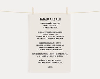 Tatalo a le Alii Samoan Lord's Prayer digital print