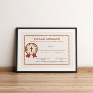 Samoan Faitau Pi Zertifikat für Sonntagsschule Suega/Prüfungen A5 Printable | Erster Platz, zweiter Platz, dritter Platz und Participation Awards
