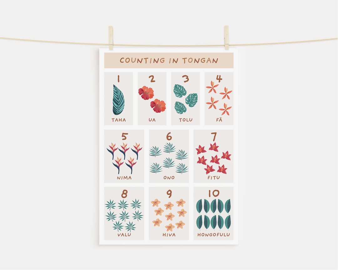 Tongan Numbers Kids Printable Etsy