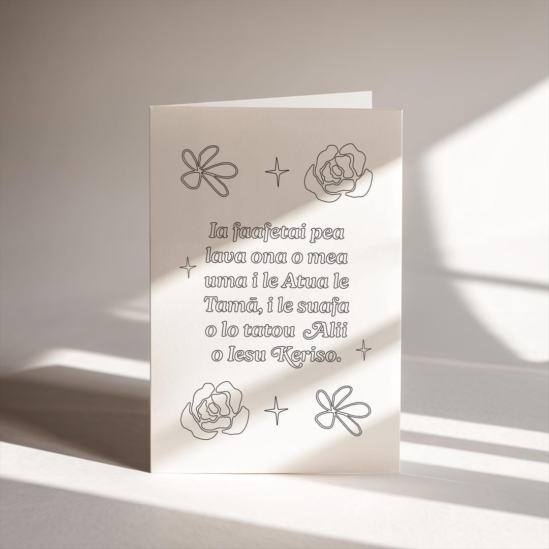 Samoan Colour Your Own Bible Verse Christian Greeting Card Printable ...