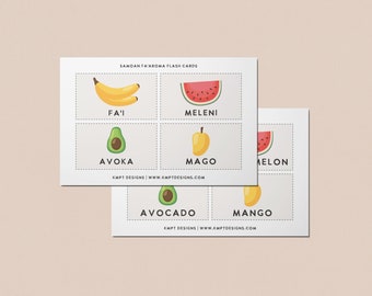 Samoan Printable Flashcards Fruit and Veg