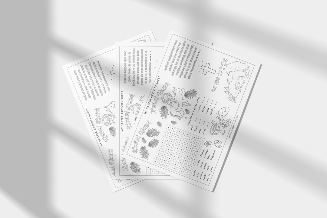 Samoan Easter Activity Sheet - Etsy