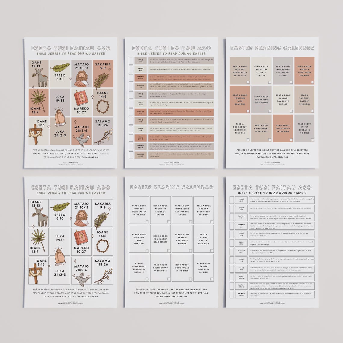 Samoan Easter Kids Bible Reading Plan Set | Sunday School Resources ...