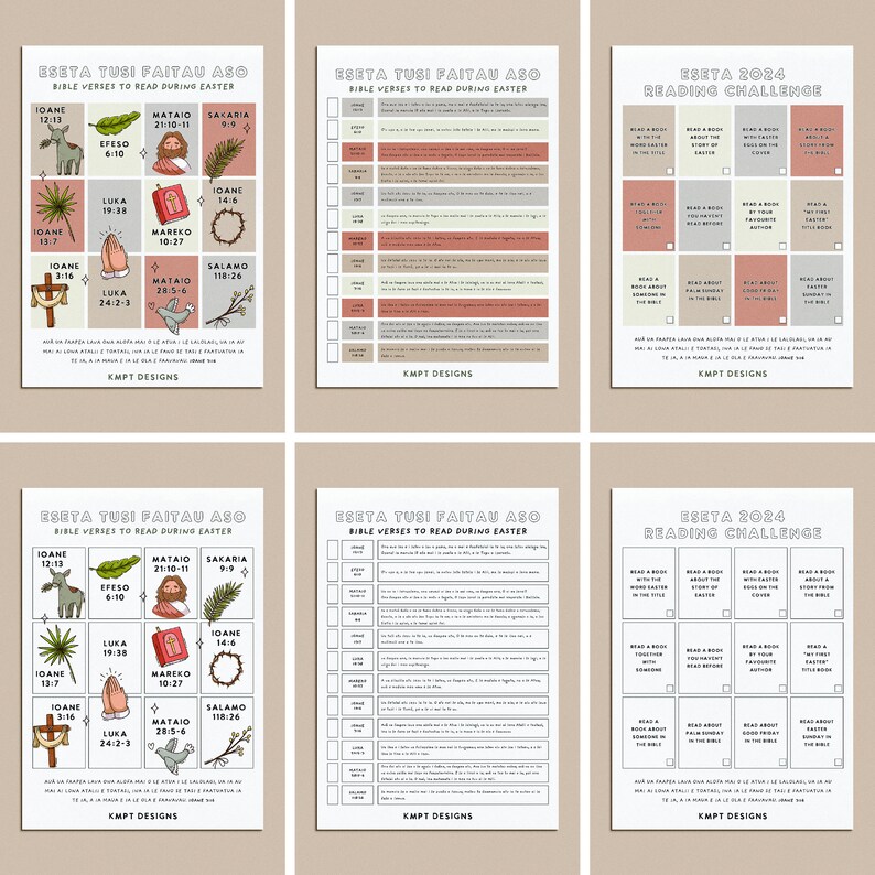 Samoan Easter Kids Bible Reading Plan Set Sunday School Resources Bible ...