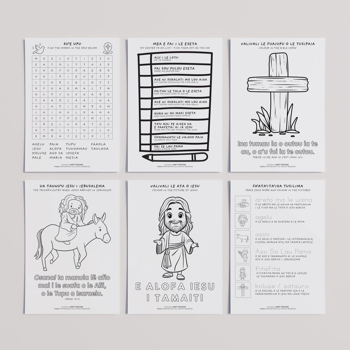 Samoan Easter Kids Activities Sheets | Handwriting and Colouring ...