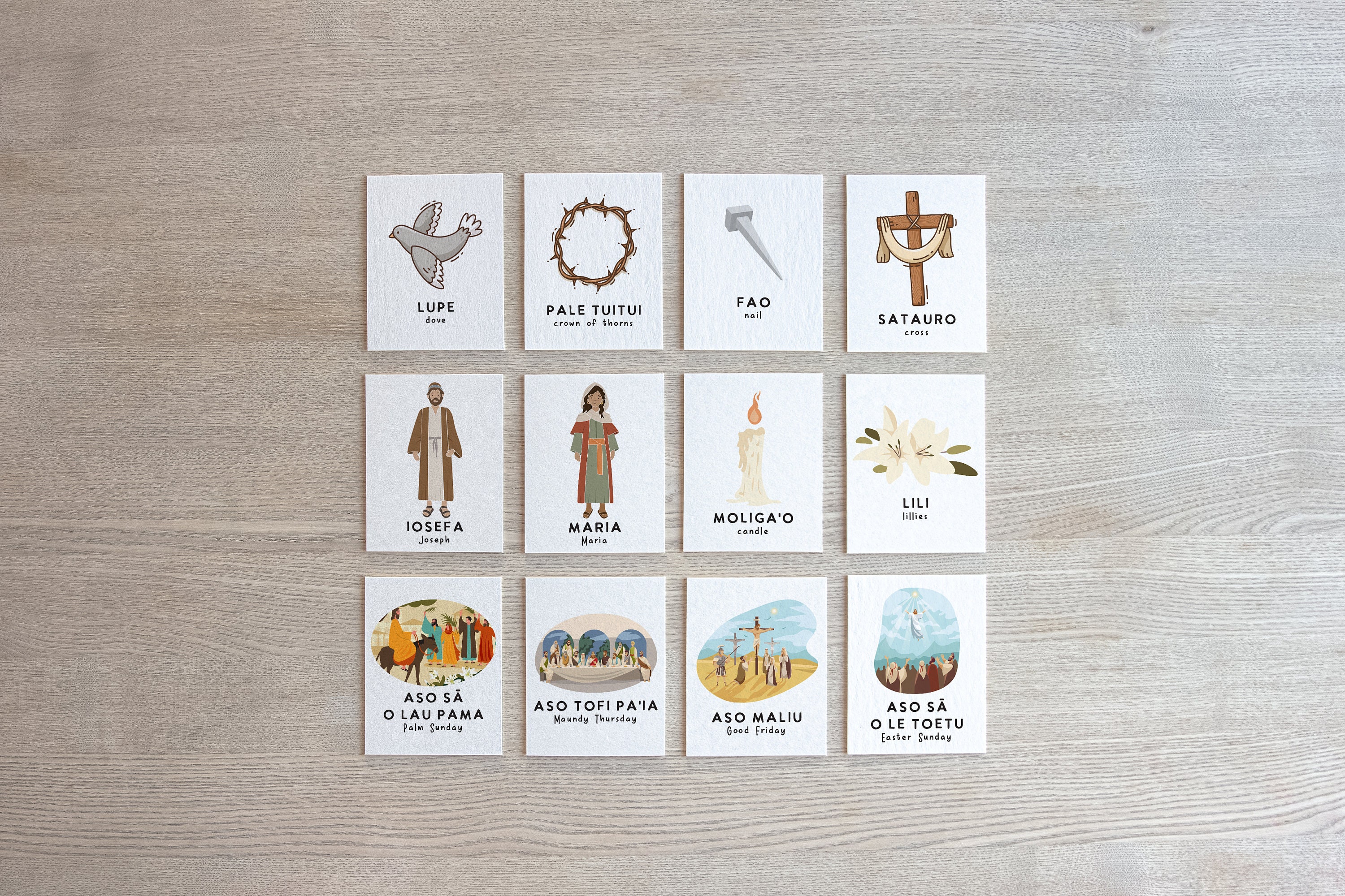 Samoan Easter Words Flashcard Printable | Holy Week Learning in Samoan ...