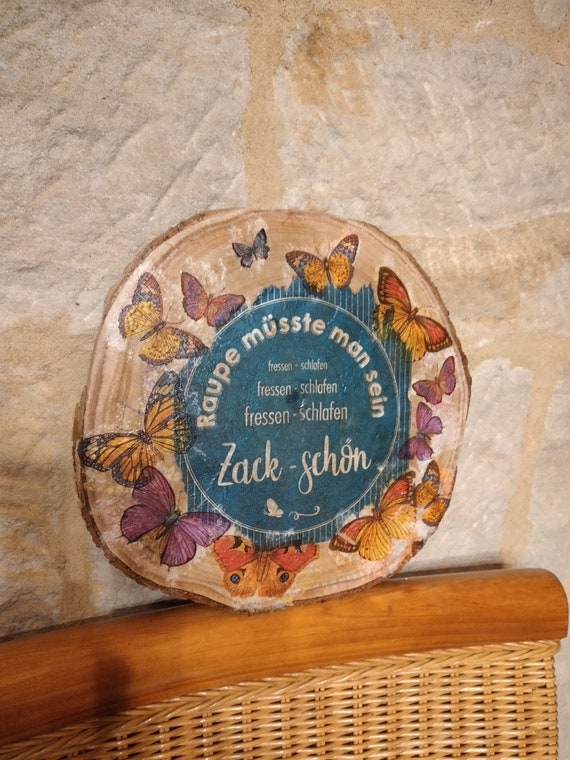Holzscheibe mit Spruch Gartendekoration Etsy.de