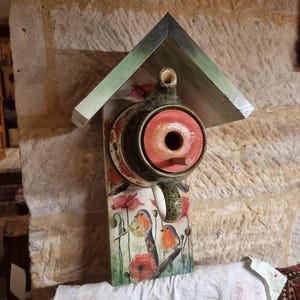 Nistkasten , Vintage Nistkasten Teekannenhäuschen , origineller Nistkasten