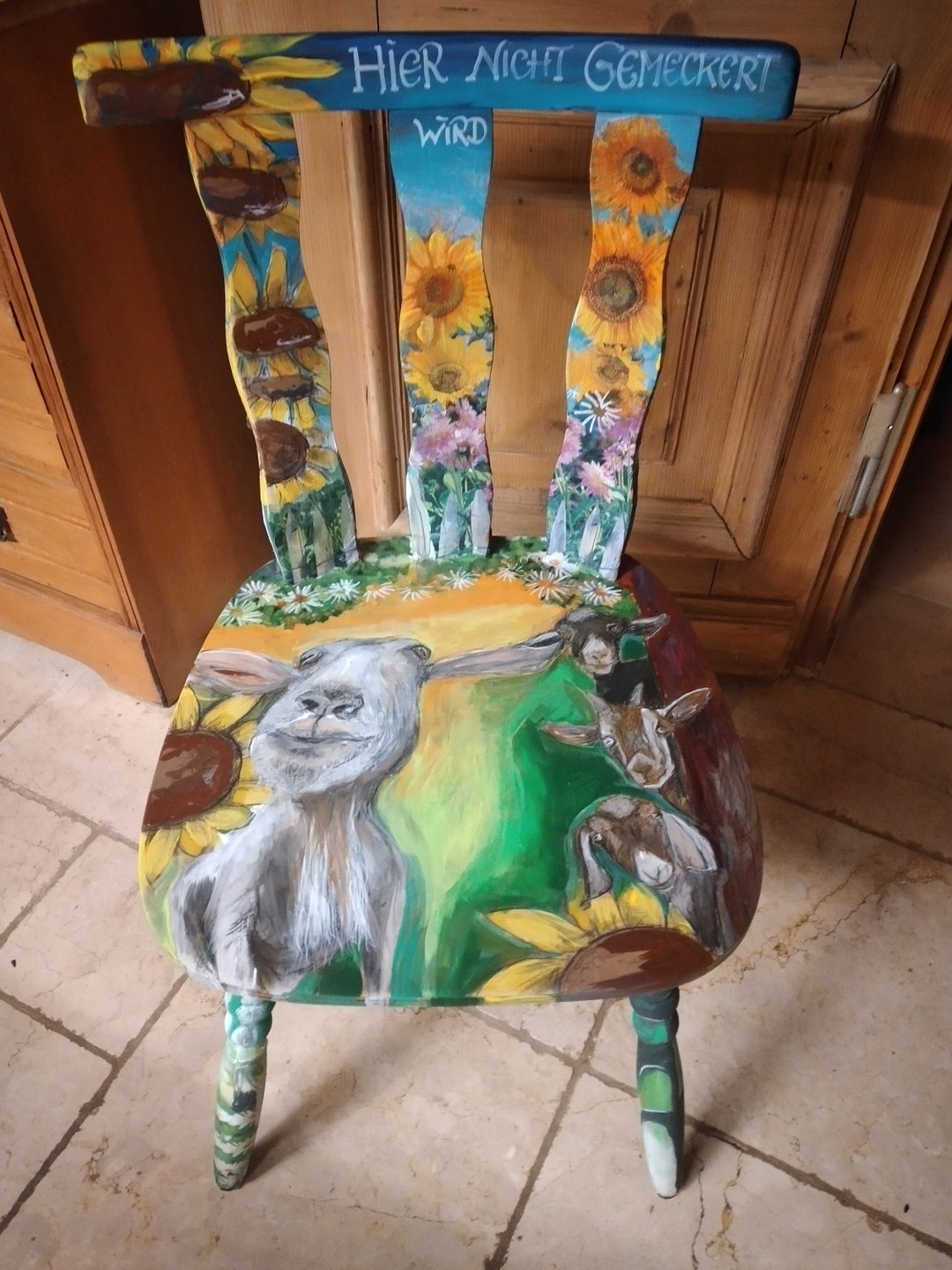 Handpainted Chair Original Furniture Artistic Chair Etsy