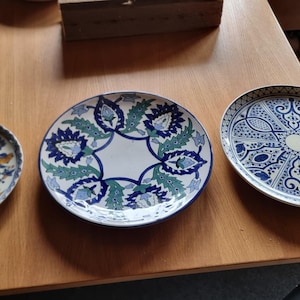 hand-painted old ceramic plates
