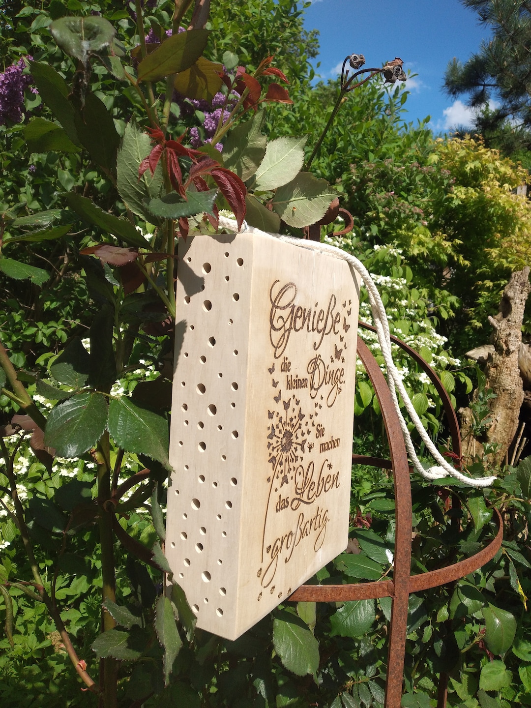 Insektenhotel Insektenhotel mit Spruch Gartenkunst Etsy.de