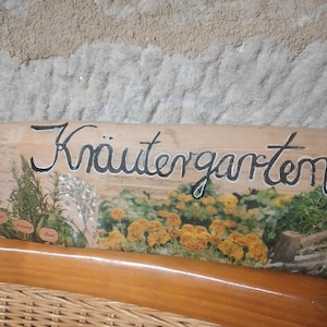 Garden stake, garden sign, hand-painted wooden slat