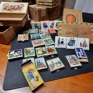 Lot of old matchboxes, vintage matches