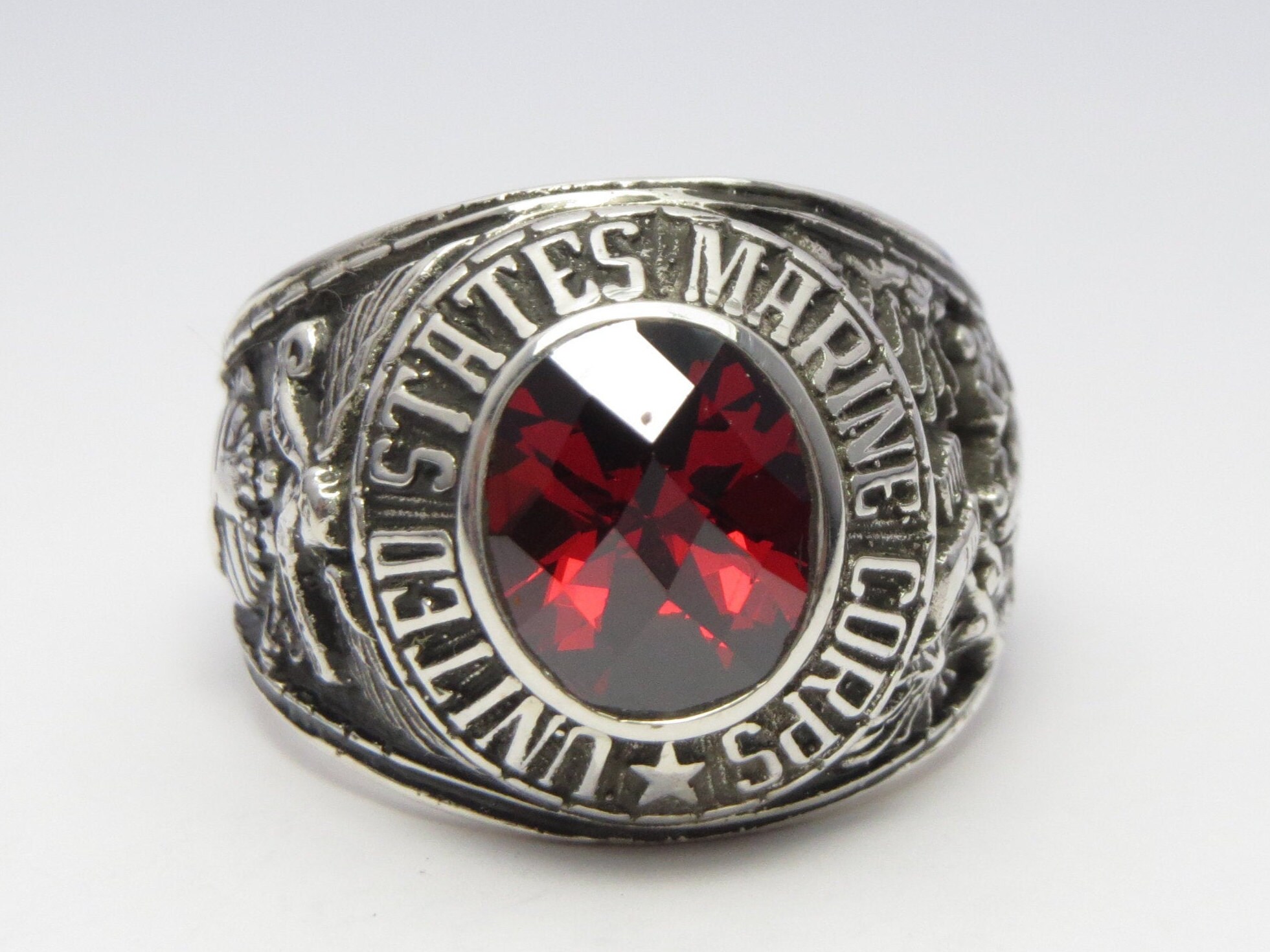 US Marine Corps Ring USMC Sterling Silver 925 Gift Etsy