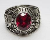 82nd Airborne Division Ring , America 39 s Guard Of Honor , All The Way , Sterling Silver 925 , Military , Army , Military Ring , Airborne