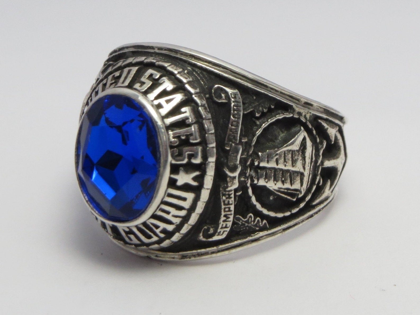 US Coast Guard Ring USCG Sterling Silver 925 Gift Etsy