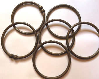 4 brass bracelet plus 2 free , handmade , montagnard , pru loyal friendship , large size , 3 1/8 diameter