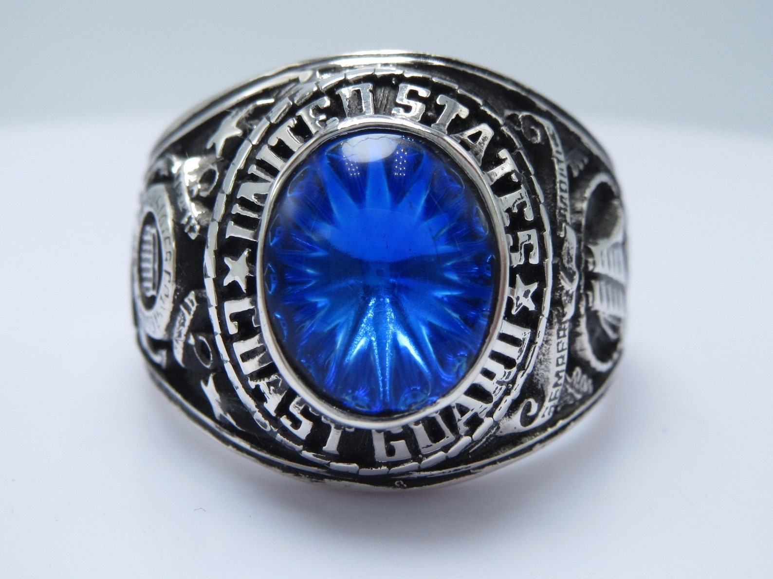 US Coast Guard Ring USCG Sterling Silver 925 Gift - Etsy