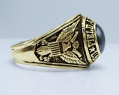 US Army Ring , 1967 , America 39 s , ARMOR , USCG , Sterling 10KP Gold Plated , Military , Army , Gift , Military Ring , Airborne