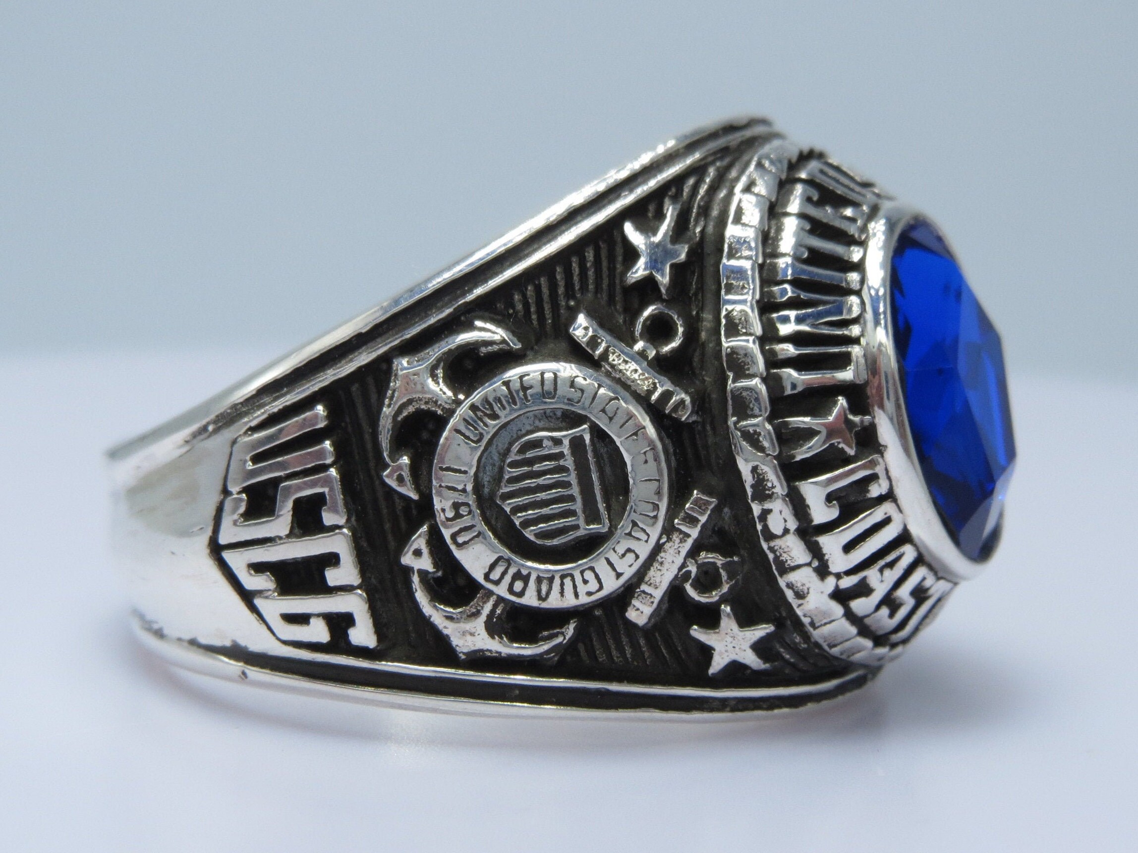 US Coast Guard Ring USCG Sterling Silver 925 Gift Etsy