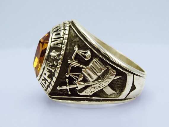 Houston Police Dept Ring Sterling 10KP Gold Plated Military