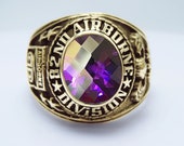 82nd Airborne Division Ring , America 39 s Guard Of Honor , Sterling 10KP Gold Plated , Military , Army , Gift , Military Ring , Airborne