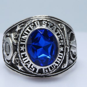US Coast Guard Ring , USCG , Sterling Silver 925 , Gift , Military Ring ...