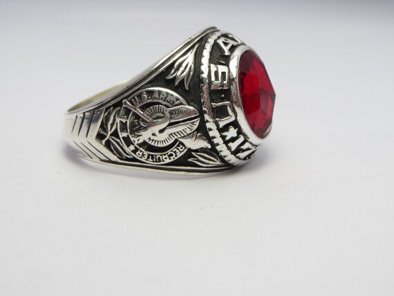 Gift ARMOR Airborne 1775 America's US Army Ring Military Ring Sterling Silver 925 USCG