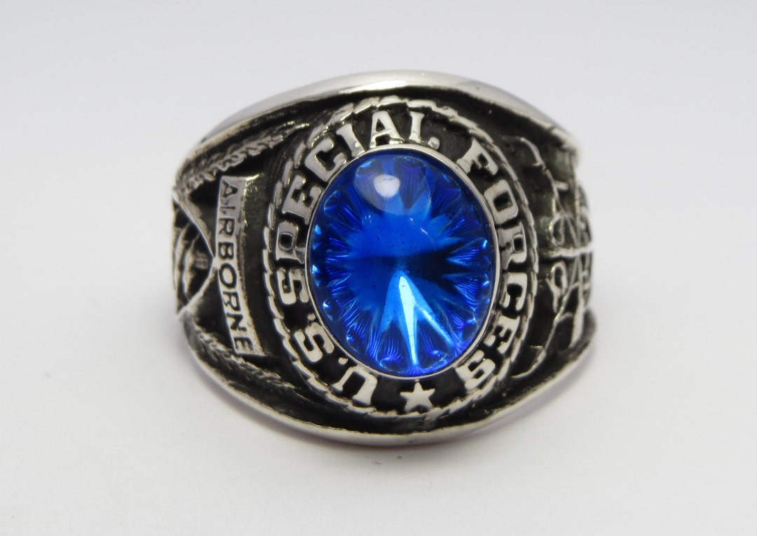 US Special Forces Ring , Sterling Silver 925 , Gift , Military Ring