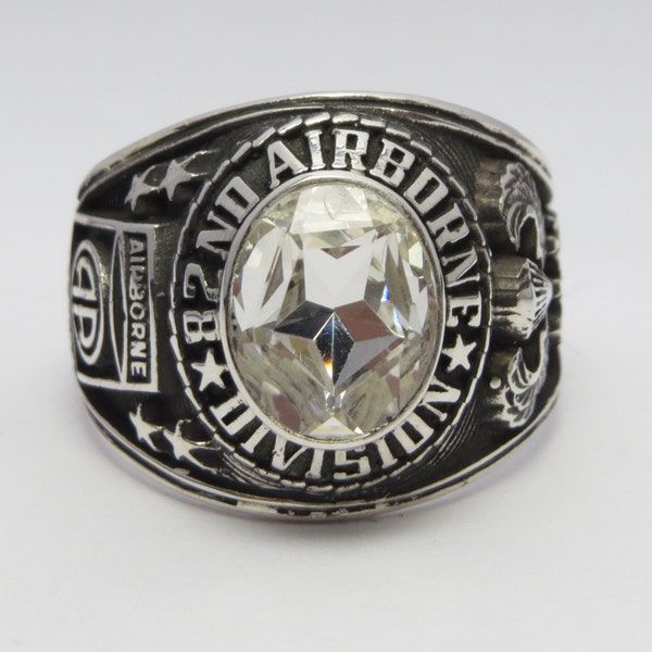 82nd Airborne Division Ring , Sterling Silver 925 , America's Guard Of Honor , Men Ring , Gift , Airborne , All The Way