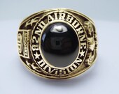 82nd Airborne Division Ring , America 39 s Guard Of Honor , Sterling 10KP Gold Plated , Military , Army , Gift , Military Ring , Airborne