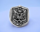 Air America Ring , Crown Ring , Sterling Silver 925 , Military , Army , Gift , Military Ring ,