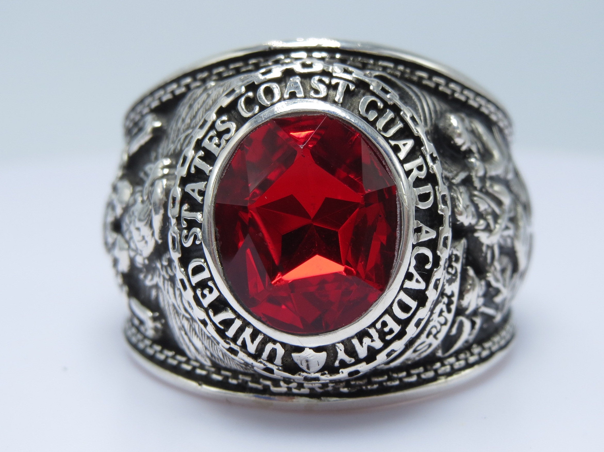 US Coast Guard Ring 1976 USCG Sterling Silver 925 Gift Etsy