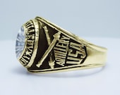US Army Ring , 1967 , Field Artillery , ARMOR , USCG , Sterling 10KP Gold Plated , Military , Army , Gift , Military Ring , Airborne