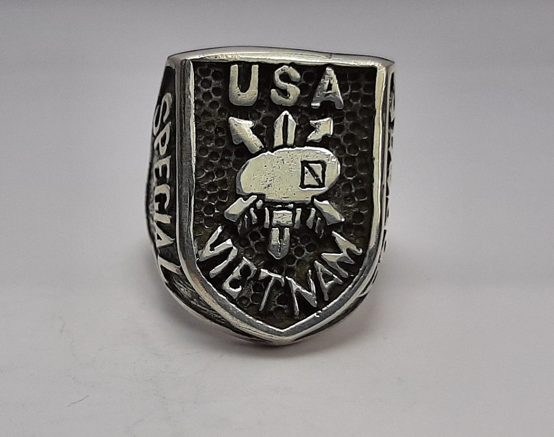 USA Special Forces Ring , Sterling Silver 925 , Gift , Military Ring