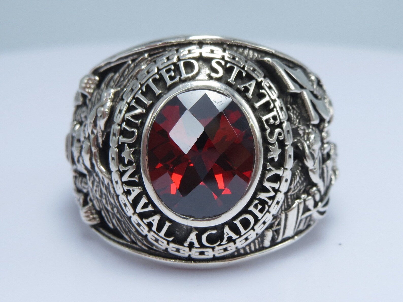 US Naval Academy Ring 1977 Sterling Silver 925 USNA Etsy