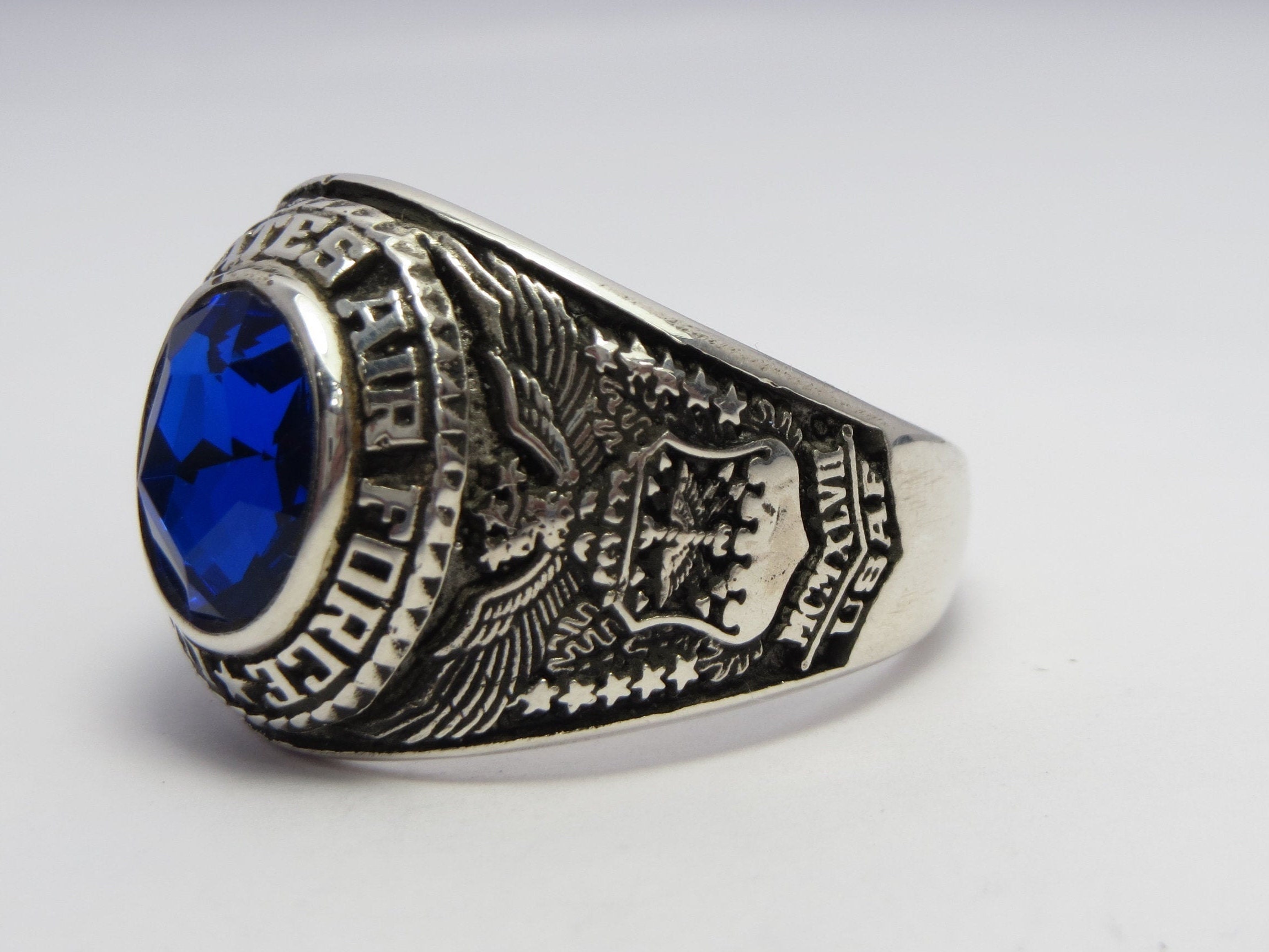 US Air Force Ring USA USAF Sterling Silver 925 Men - Etsy
