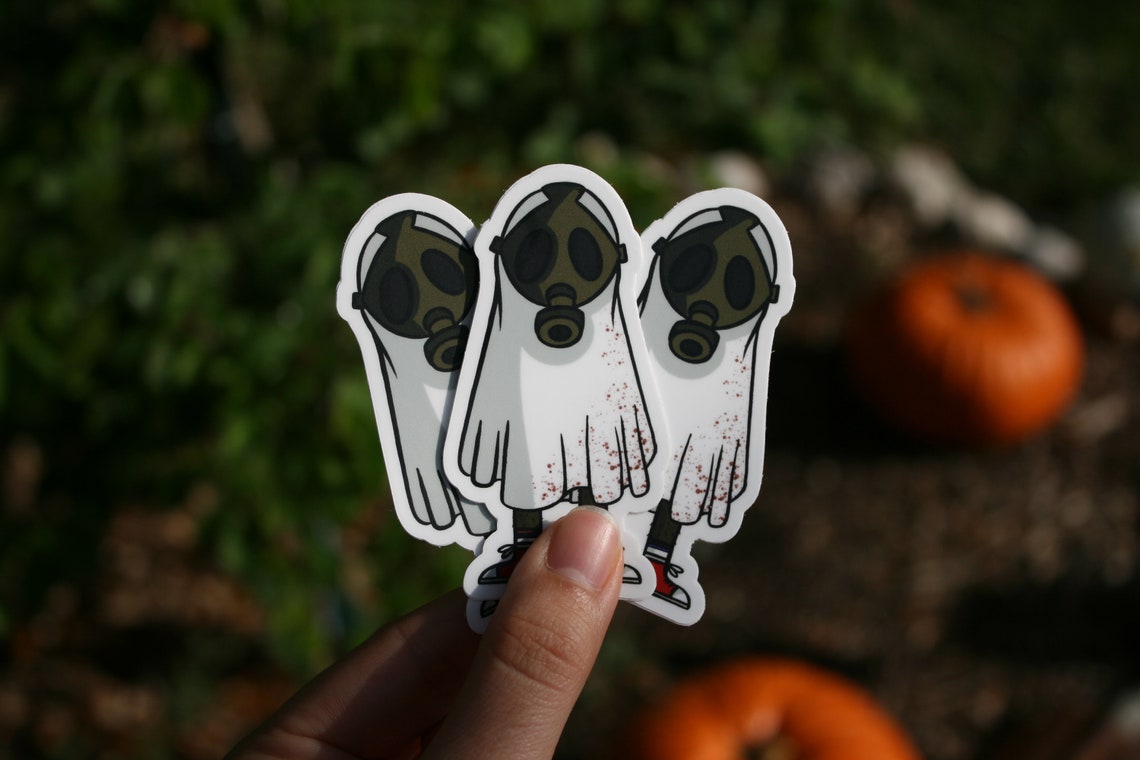 3pack ghost vinyl stickers Halloween ghost stickerscute Etsy
