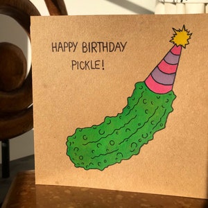 Happy Birthday Pickle Greeting Card | Etsy