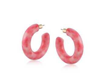 Jane Stone Women's Acrylic Hoop Earrings Mottled Large Resin Hoop Earrings Jane Stone Women's Acrylic Hoop Earrings Mottled Large Resin Hoop Earrings