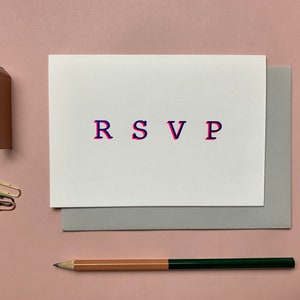 Tarjeta de neón RSVP, tarjeta RSVP de boda, tarjeta RSVP de lámina, correspondencia de boda, tarjeta Bright Rsvp, tarjeta rsvp moderna, comodín