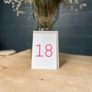 Handbedruckte 18. Geburtstagskarte, 18er Geburtstagskarte rosa, Neon Geburtstagskarte, Neon Geburtstagskarte, Frauengeburtstag, Mädchengeburtstag