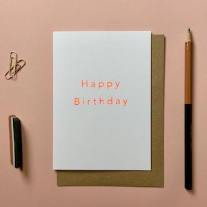 Happy Birthday Neon Karte, Geburtstagskarte, Happy Birthday, Folien Geburtstagskarte, Luxus Geburtstagskarte, moderne Geburtstagskarte, Wildcard