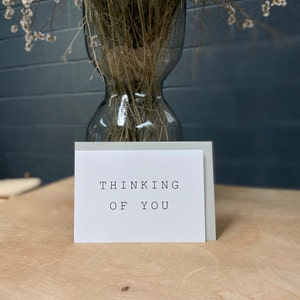 Handprinted Thinking of you card, With Sympathy card, Sorry for your loss card, Fatto a mano con simpatia, Wildcard,