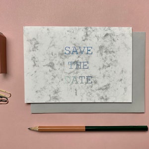 Save the Date Marmorkarte, Save the Date Karte, Wildcard, Save the Date Folienkarte