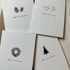 Merry Christmas cards, luxury Christmas card pack, Handmade Christmas cards, Handprinted Christmas cards