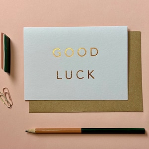 Carte porte-bonheur imprimée à la main, carte porte-bonheur en cuivre, bonne chance, carte porte-bonheur en aluminium, carte nouvel emploi, caractère générique